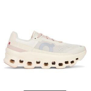 On Cloud Cloud Monster Sneaker in moon and fawn colorway.